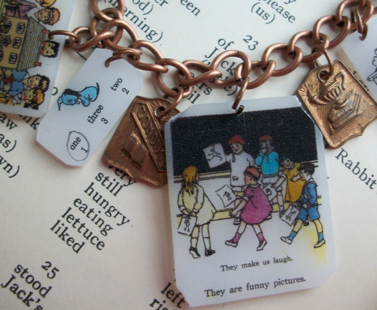 Vintage School Days Charm Bracelet