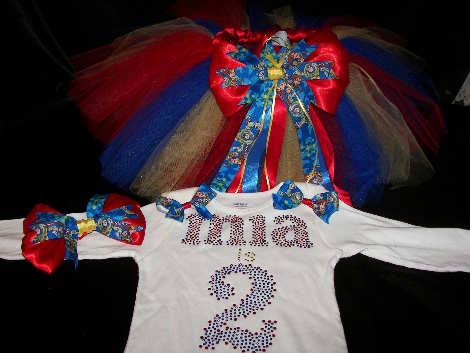 Toy Story Inspired Bling Tutu Set--  Lots of Vibrant Colors and Bling