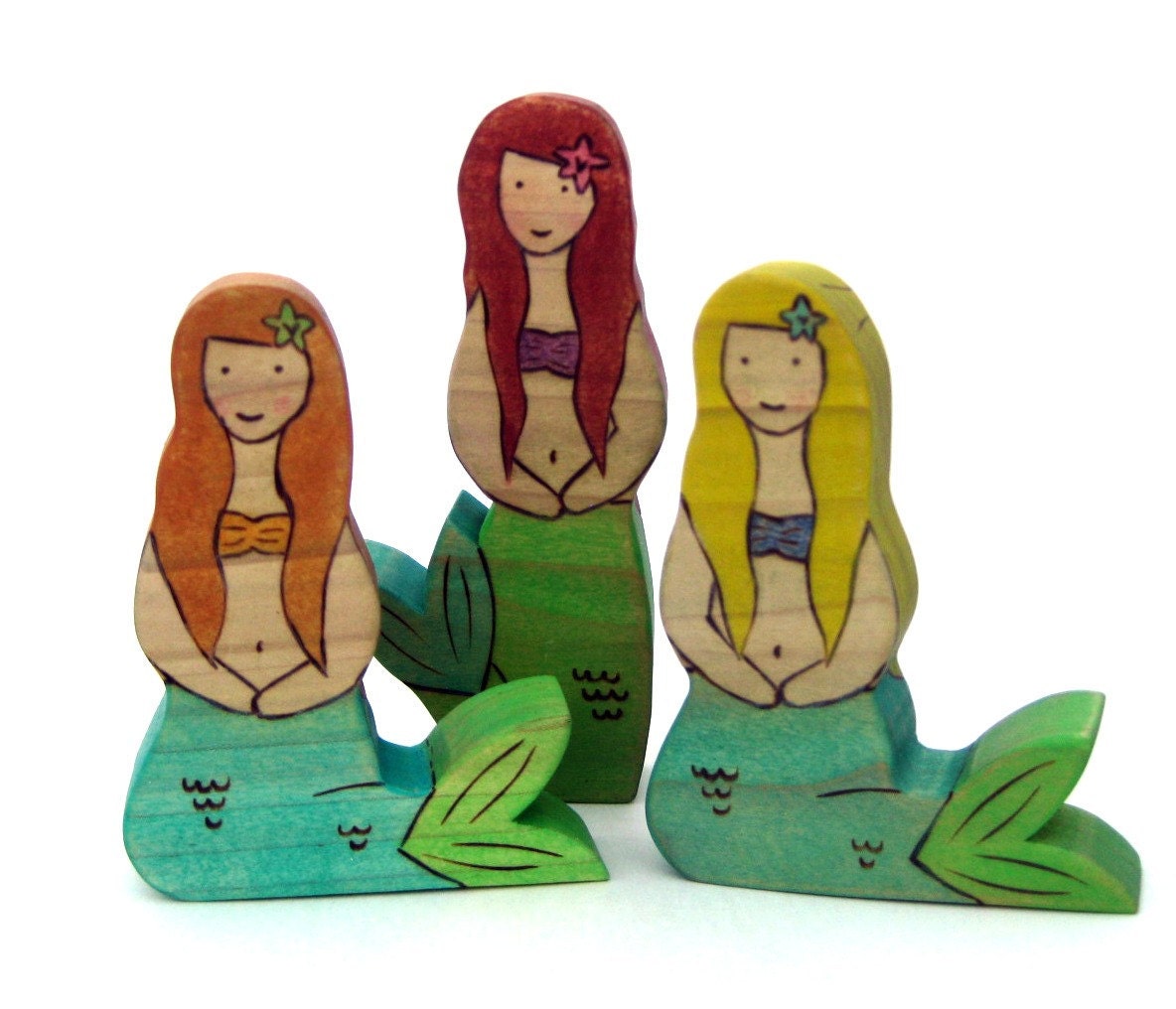 Set of 3 Mermaids Handmade Kids Toy - Childrens Toy