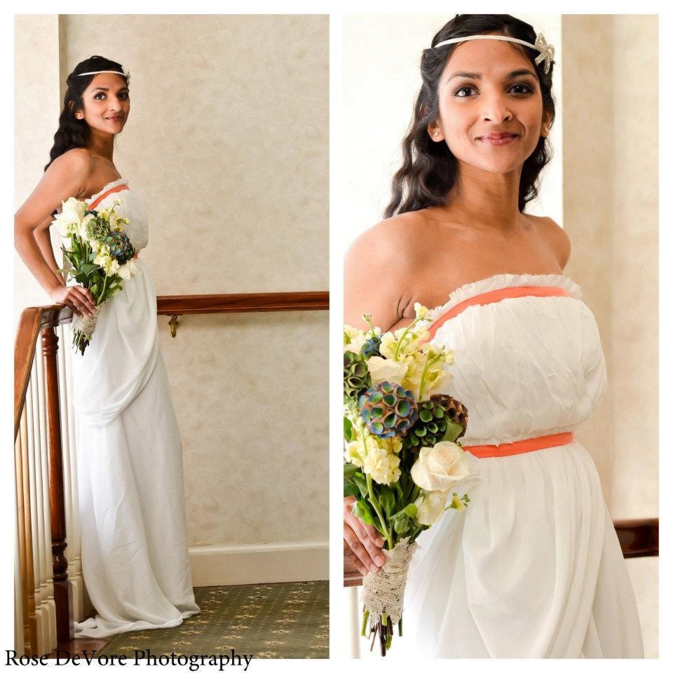 SAMPLE Grecian Wedding Dress Sheer Silk blend