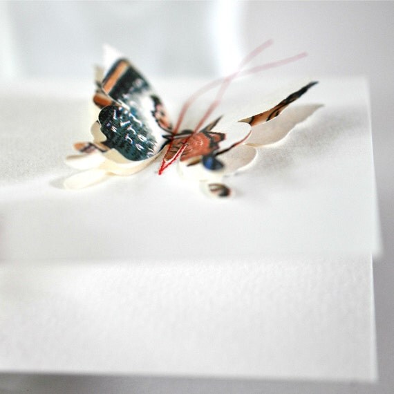Gift Card Vintage Storybook Girl 3D Butterfly