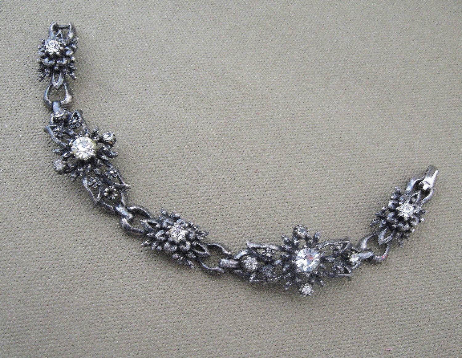 Vintage Coro Signed Rhinestone Bracelet