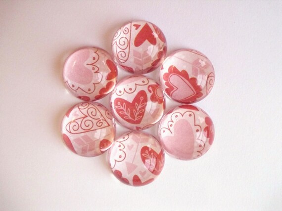 Heart Magnets, Bubble Magnets, Retro Hearts, Fridge Magnets, Office Magnets, Graduation Gift