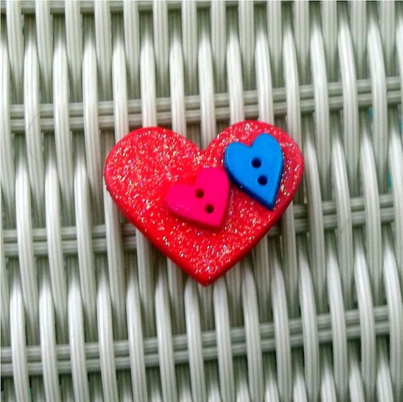 Heart Magnet Valentines Day Red, Pink, Teal