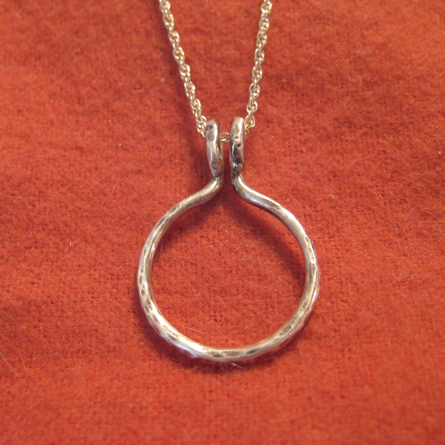 Ring Holder Necklace Silver Wedding Ring Holder Small Round Circle Charm Holder Pendant JJDLJewelryArt