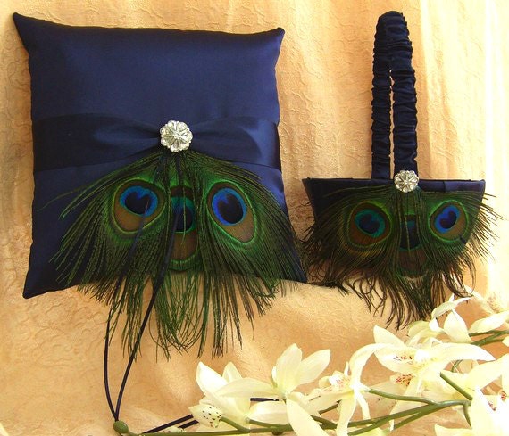 Peacock Wedding Peacock Feather and Navy Blue Wedding Accessories Flower 