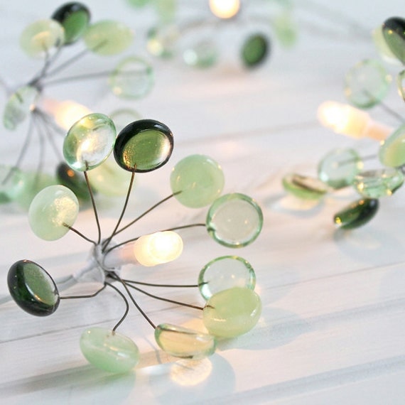 Glass Fairy Lights - green glass, small