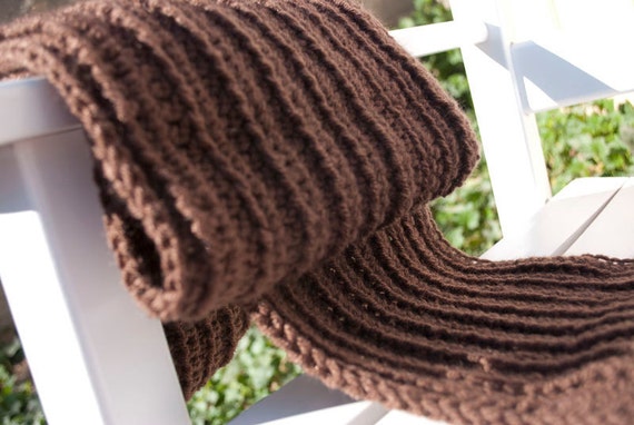 NEW from Valentine's Collection: Ultra Thick and Warm Scarf in Chocolate