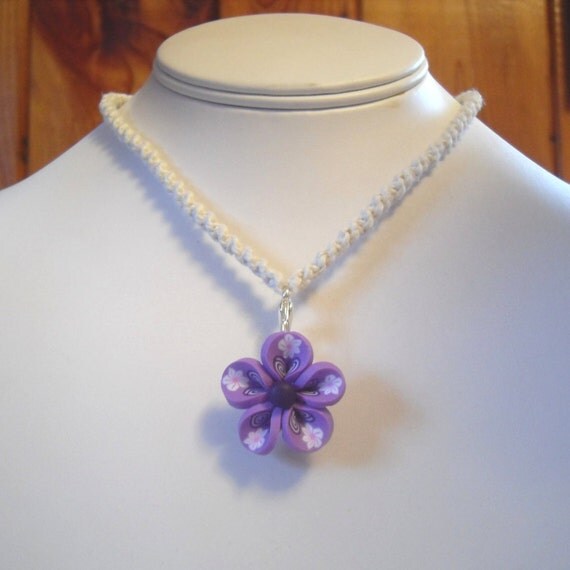 4 in 1 Interchangeable Red, Pink, and Purple Flower Hemp Necklace