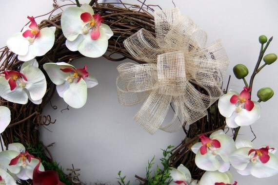 Orchids and Cala Lily Wreath