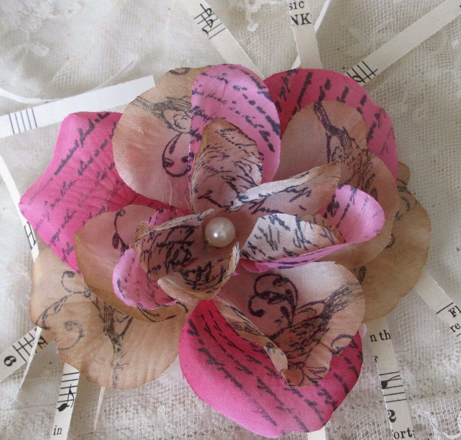 Hand Stamped Flowers set of 3 by My Broken Art on Etsy