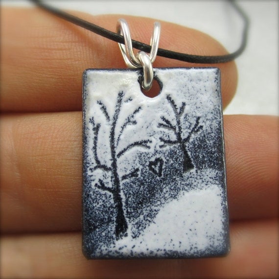 Enameled Tandem Love Tree Pendant by Beth Millner Enameled Tandem Love Tree Pendant by Beth Millner