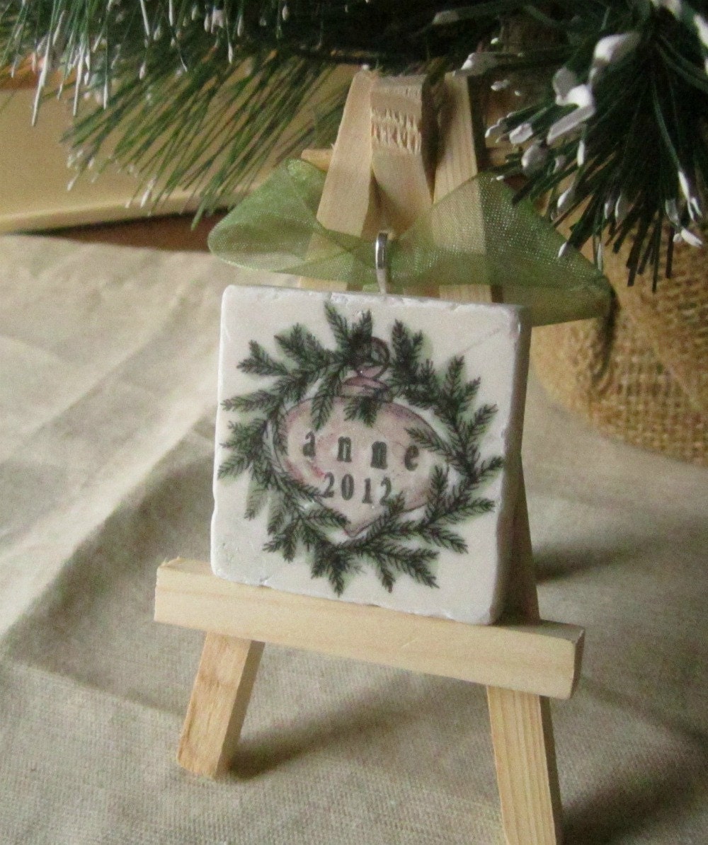 Personalized Pine Bough Christmas Ornament including Gift Box