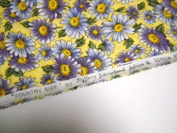 Blue and Purple Flowered Print Fabric