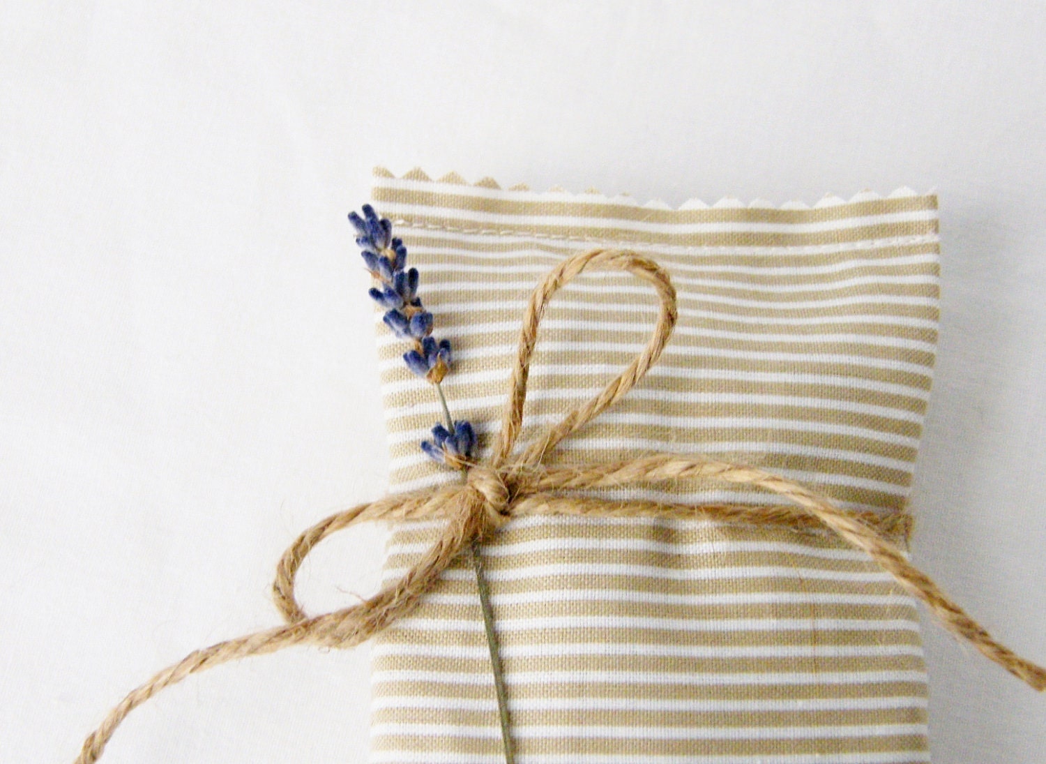 Lavender Sachets, Tan Stripes, Fresh Spring, Set of 2