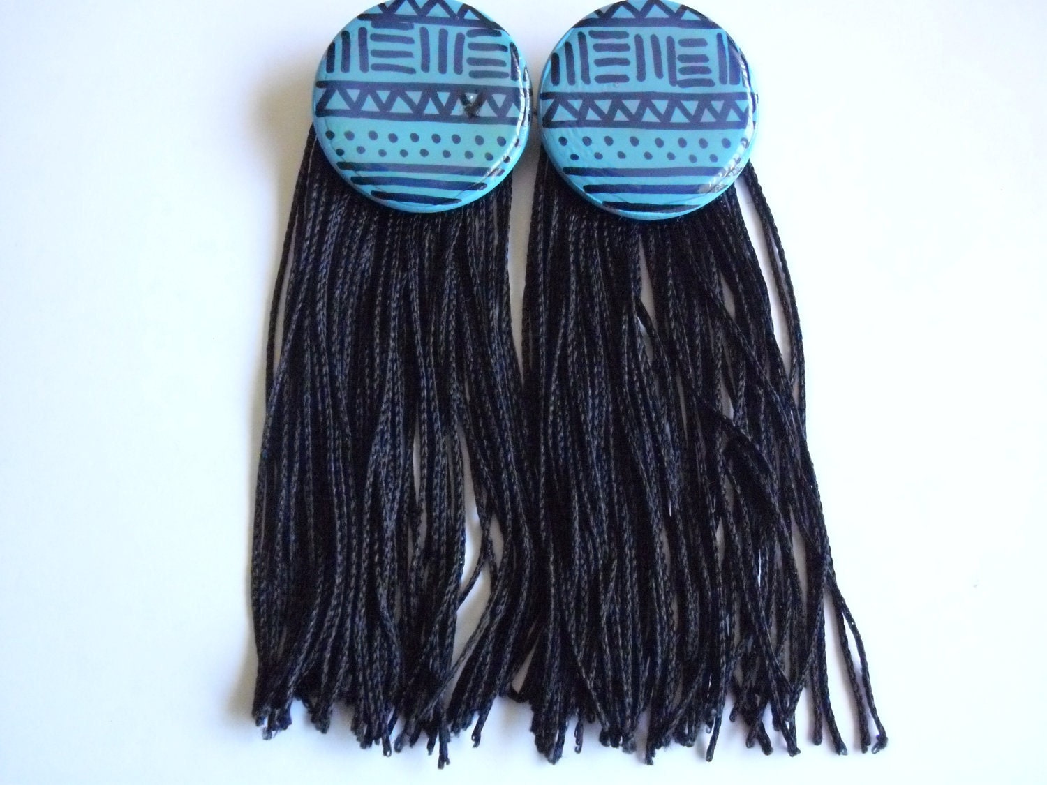 Tribal Print Finge Earrings