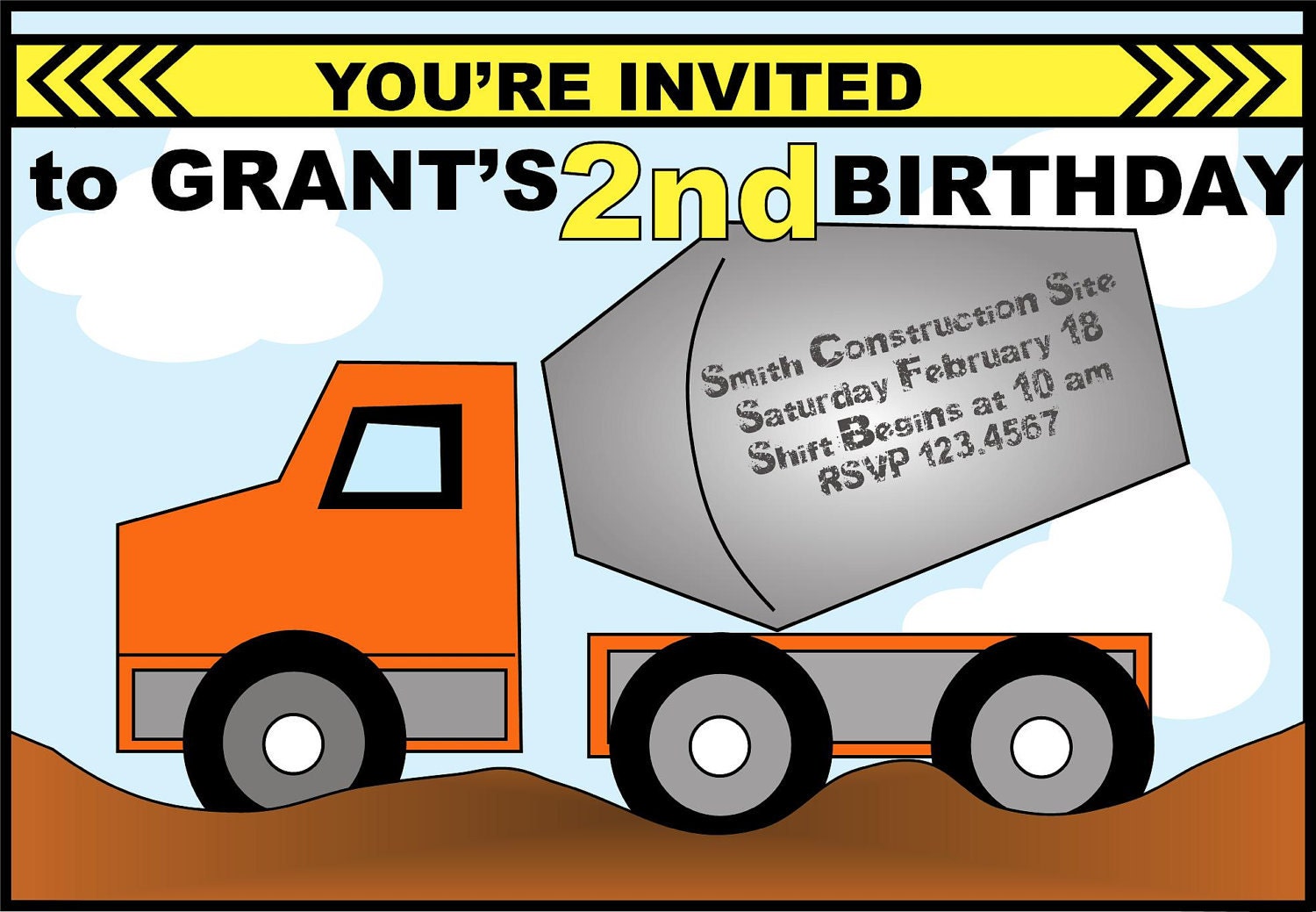 Construction Party Invitation