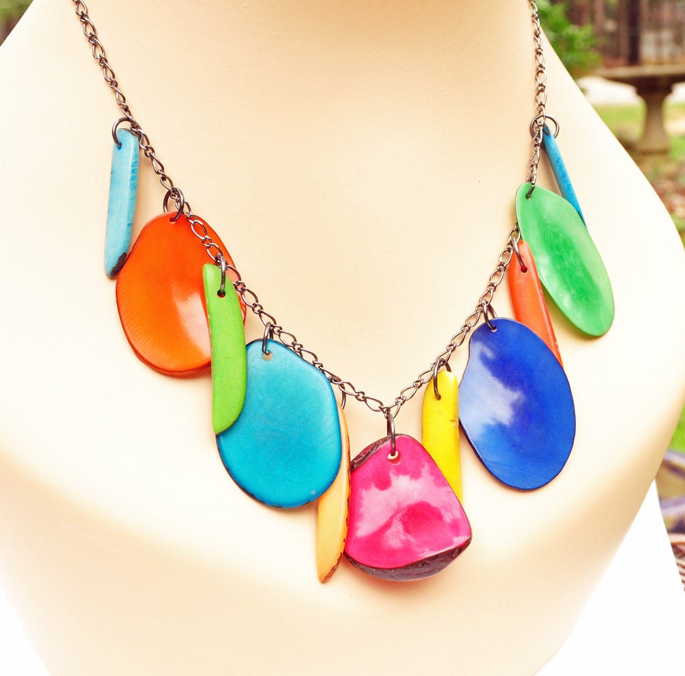 Colorful Tagua Nut Necklace