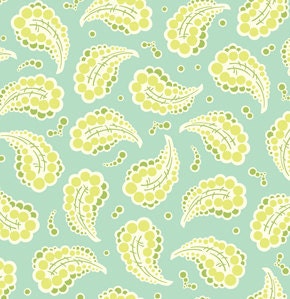 Freshcut 2011 Fabric, Dotted Paisley in Turquoise, Heather Bailey for Free Spirit Fabrics, Half-yard