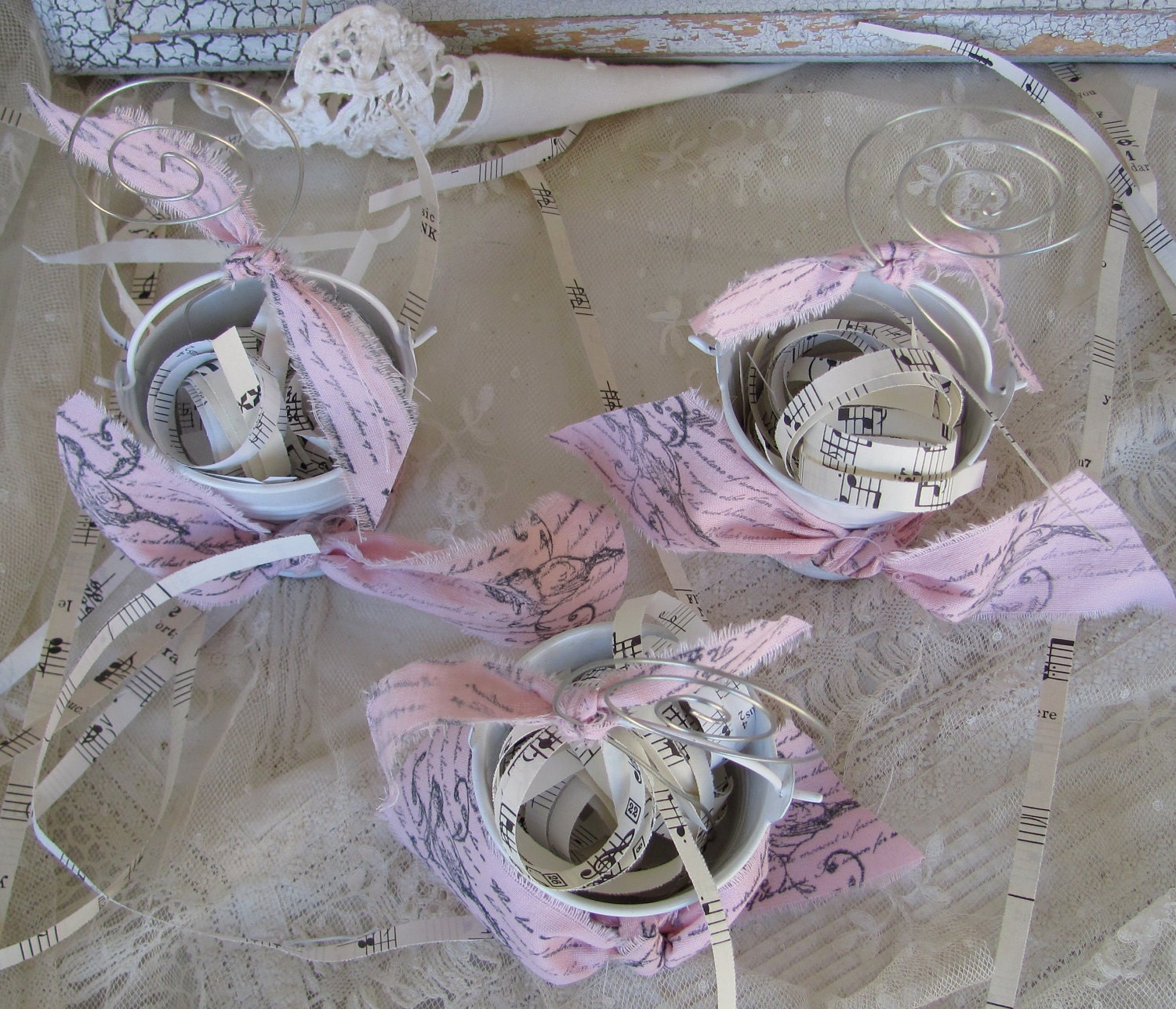 Place Card Holder/Table Number Mini Bucket Custom order Set of 10