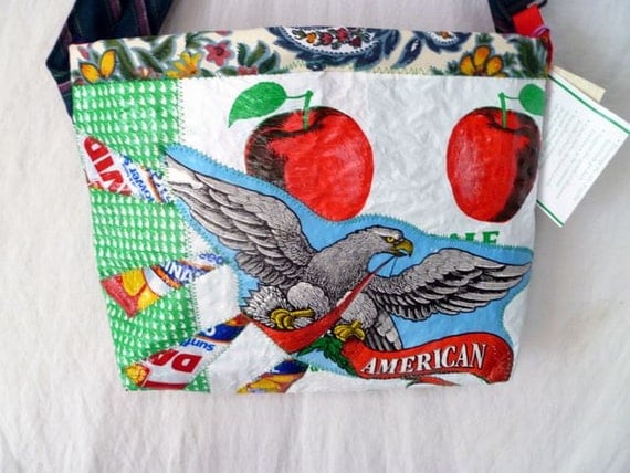 Apple Eagle Original Design Recycled Fused Plastic Upcycled Tote T231