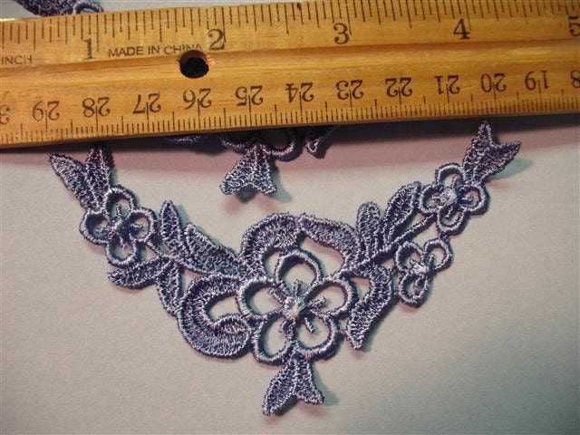 Dress It Up -  Vintage Deep Wedgewood Blue  Appliques - Collar - 1 Set (10)