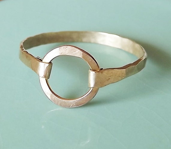 Hammered Circle Gold Filled Ring - Gold Ring - Circle Ring