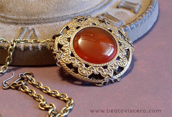 Handmade carnelian necklace