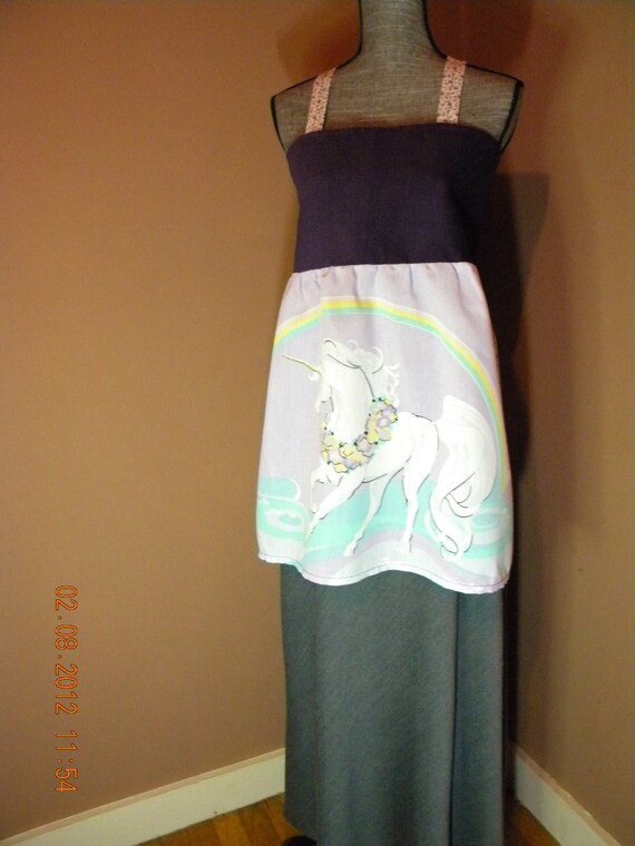 Vintage Unicorn Hippie Apron Shirt