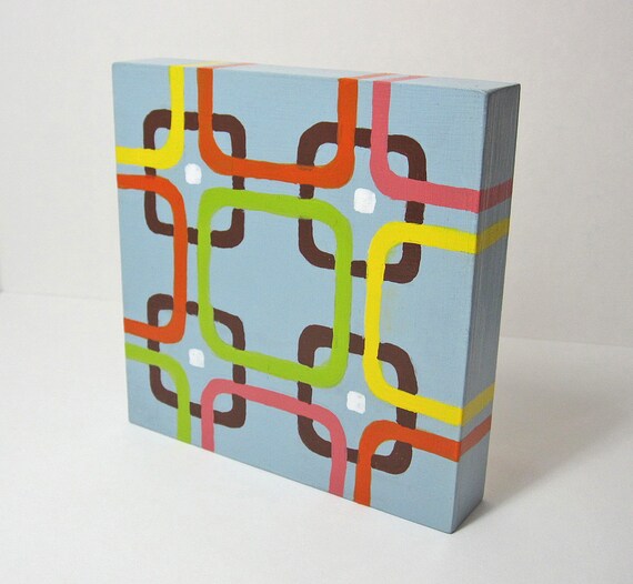 Hand Painted Modern Squares Original Hand Painted Art Blocks
