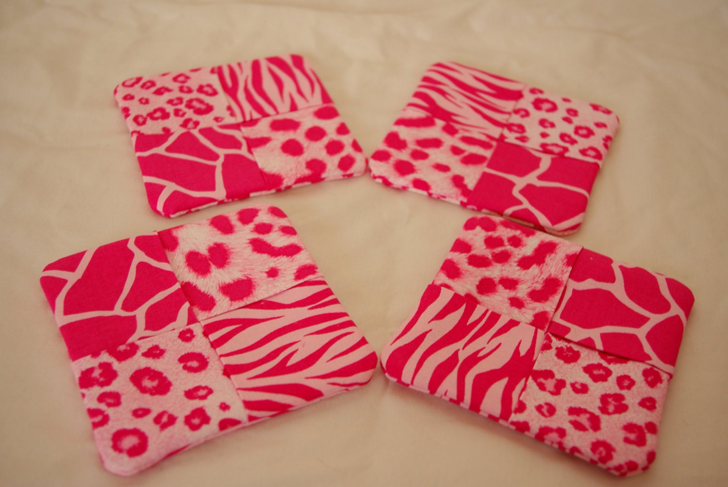 Fabric Coaster Hot Pink Safari