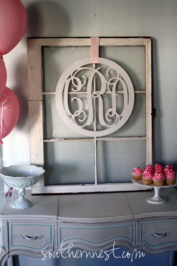 Large (18") Wooden Circled Monogram-Ready to Paint-Monogram your Home