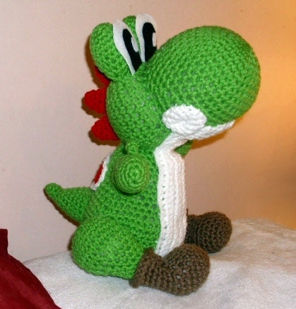Yoshi Amigurumi Plushie Doll - Nintendo Crochet Collectible - Green Dinosaur - CUSTOMIZE YOUR OWN