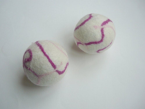 In the pink wool dryer balls 