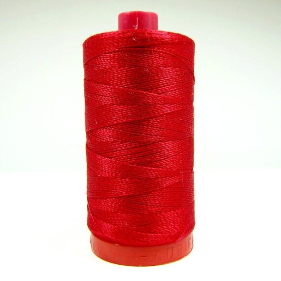 Aurifil Thread 2260 Bright Redwork 12 Wt. Cotton Mako