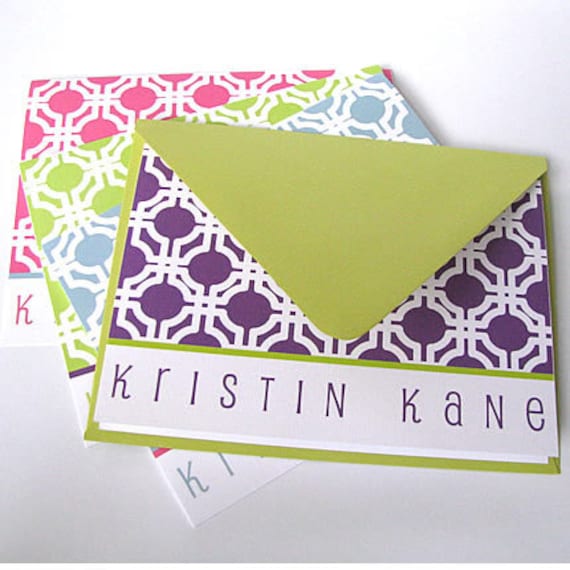 Chamfer Stationery Set-stationery, card, cards, notes, notecards, set, mod, modern, gift, boxed, custom, personalized, name