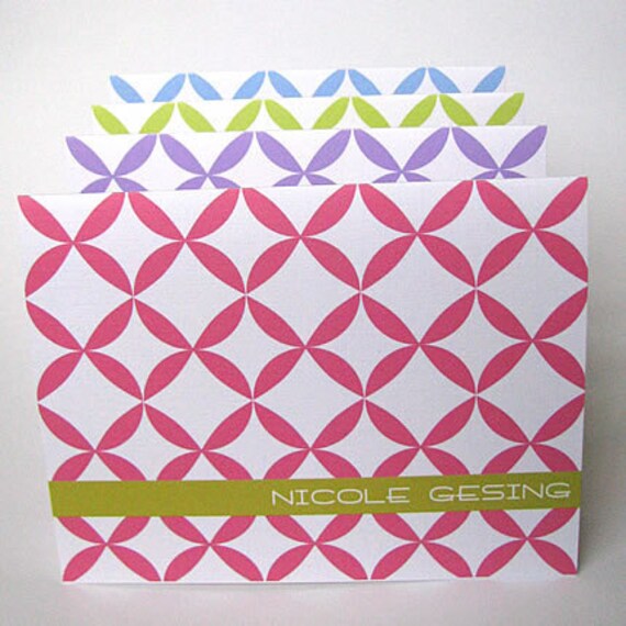 Dogwood Stationery Set-stationery, card, folded, cards, set, note, notes, notecards, modern, mod, pattern, dogwood, custom, personalized, name, boxed, gift