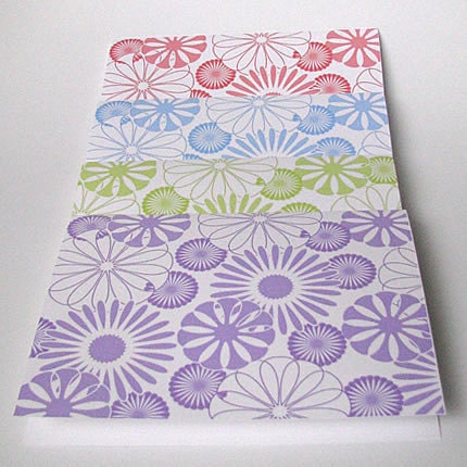 Happy Bouquet Stationery Set-Stationery, notes, note, card, cards, set, flower, mod, modern, notecars, folded, gift