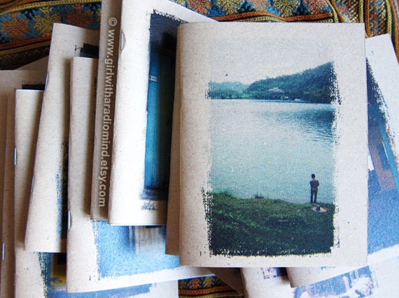 Sun Moon Lake - Pocket Travel Notebook with FREE rustic wooden pencil - Cover No. 22