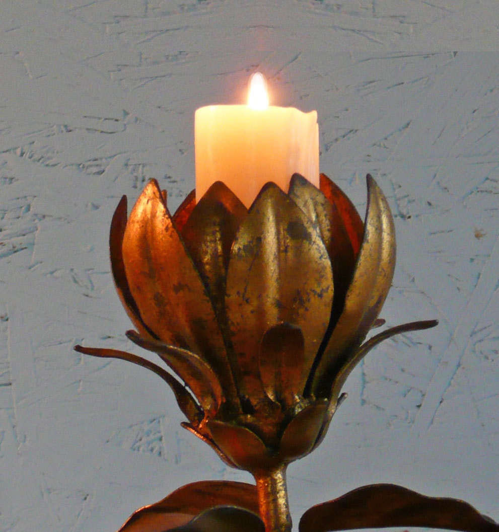 Gilded Candle Holder - Italian Architectural Salvage
