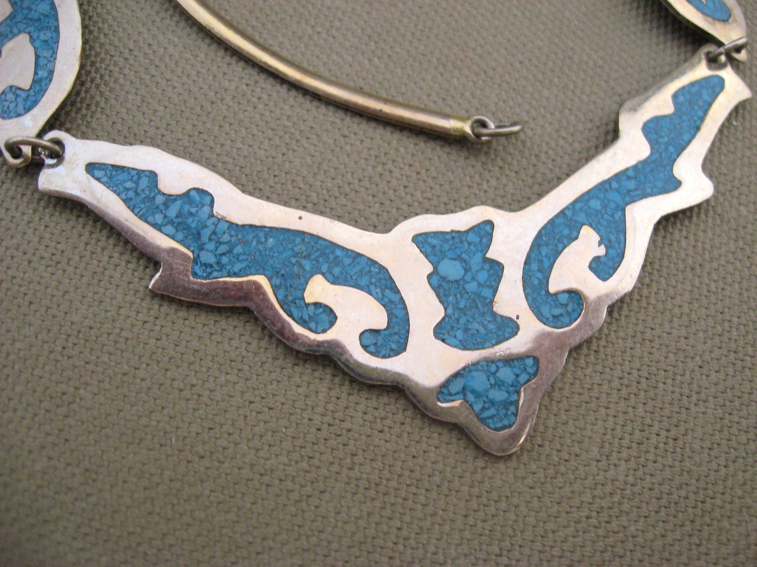 Southwestern Sterling NecklaceTurquoise Mosaics