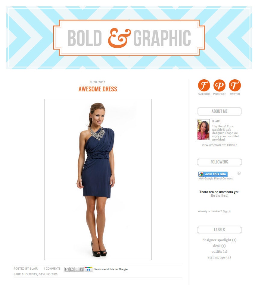 Premade Blog Design: Bold & Graphic