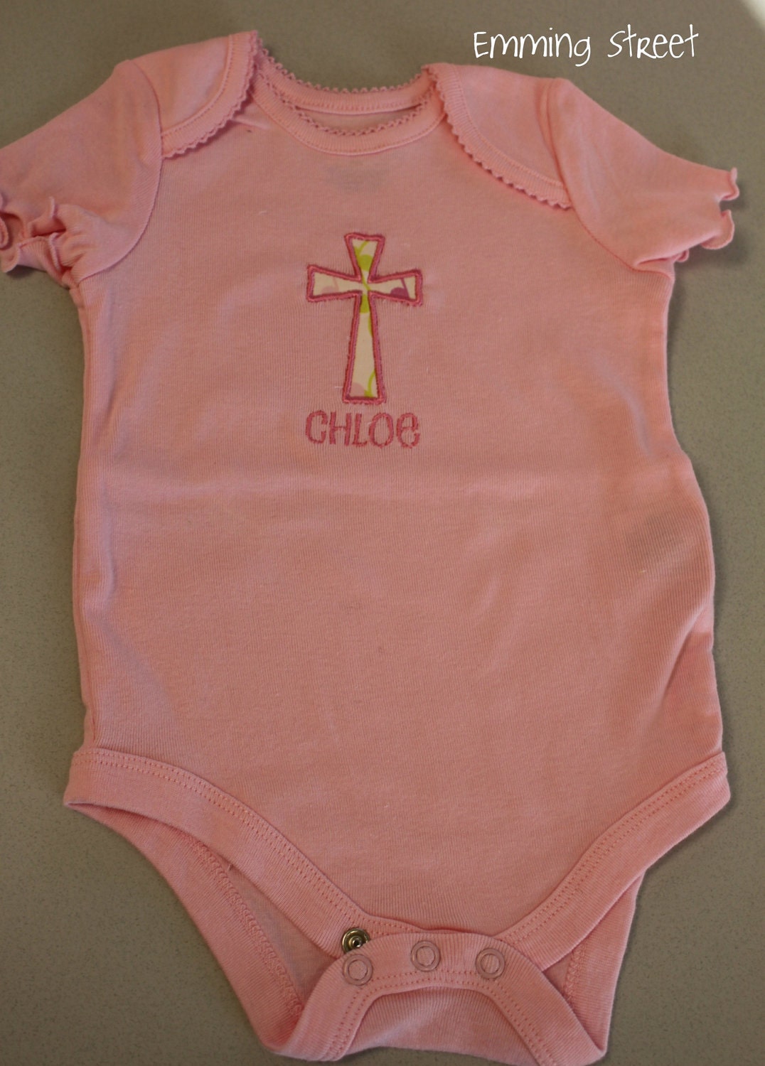 Custom Personalized Cross Baby Onesie
