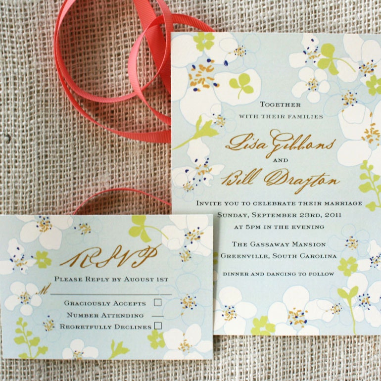 Rustic Garden Floral Wedding Invitation Suite or customize the colors