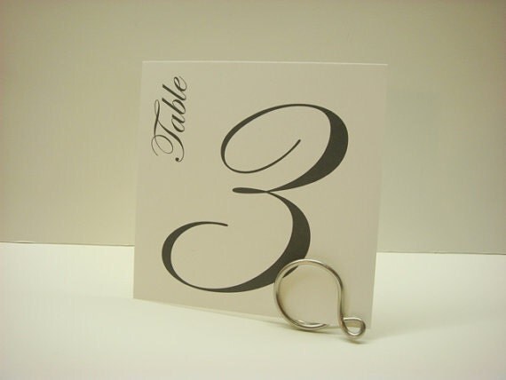 Silver wedding table number holders simple secure sturdy