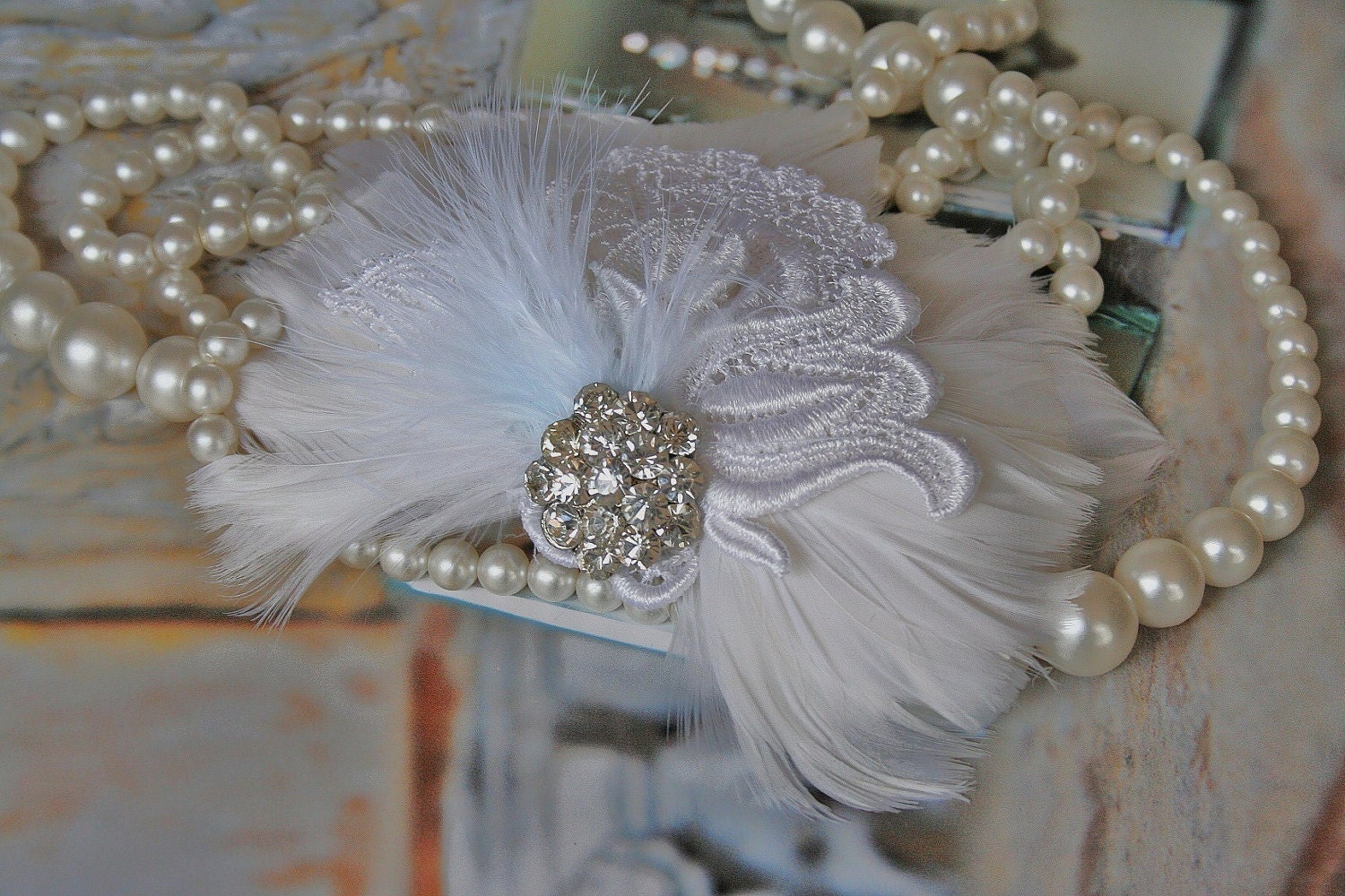 White Feather Fascinator, Bridal Fascinator, Wedding, Bridal, Headpiece, Feather Fascinator, Hair, Accessories
