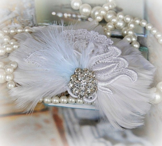 White Feather Fascinator, Bridal Fascinator, Wedding, Bridal, Headpiece, Feather Fascinator, Hair, Accessories