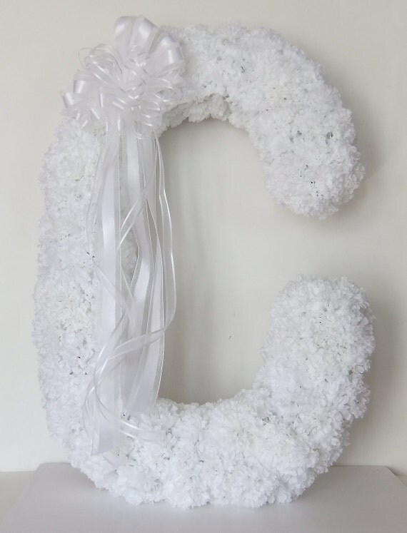 White Carnation Flower Large Letter Wedding Reception Decor