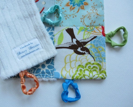 Baby Lovey Blanket with Custom Hand Embroidery  by Dolce Dreams