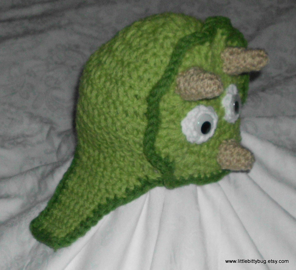 Crocheted dinosaur hat